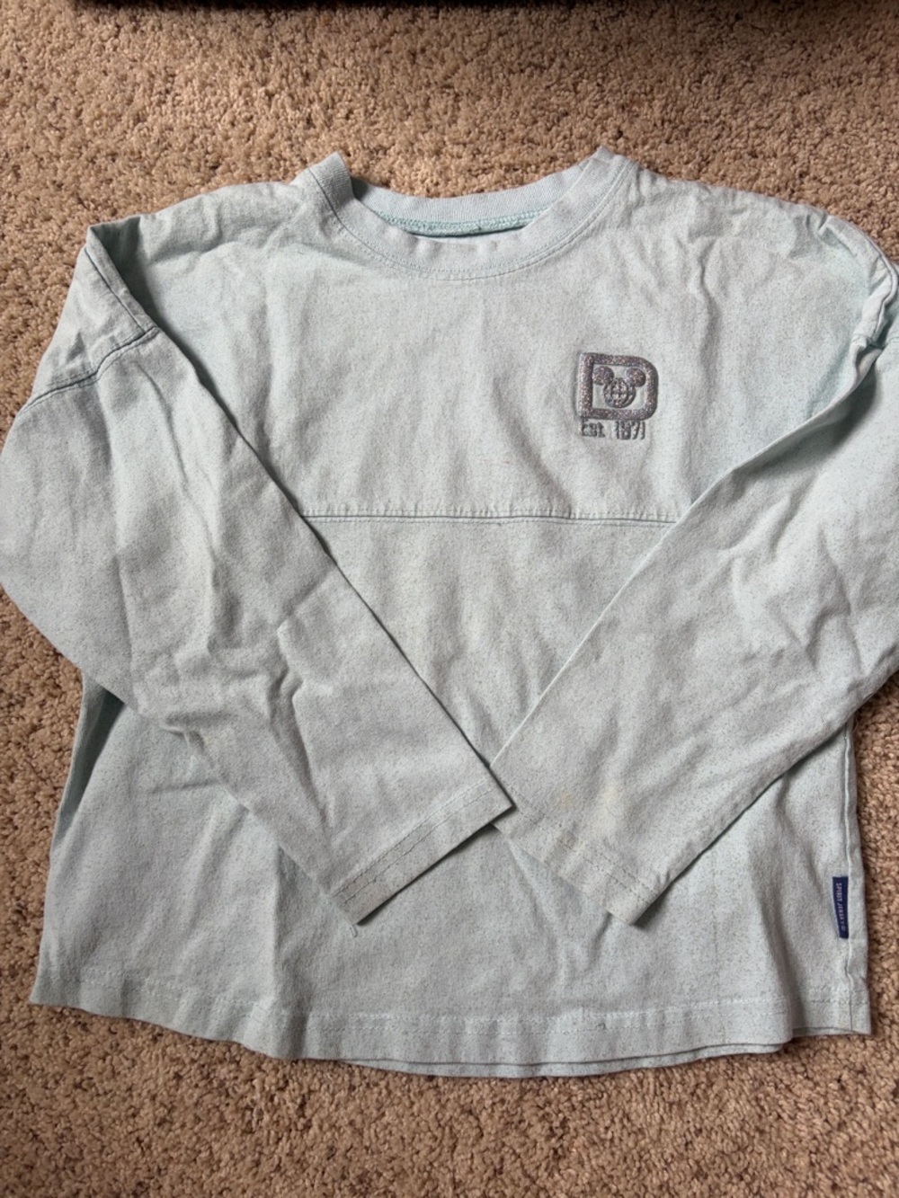 Disney Light Aqua Long-Sleeve Crewneck Top